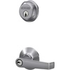image:imageSchlage FB50 CSV ELA 626 Single Cylinder Deadbolt and Keyed Entry Elan Lever Satin Chrome