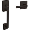 image:imageSchlage FE285 CEN 622 LAT Century Front Entry Handleset with Latitude Lever Lower Half Grip Matte BlackAged Bronze