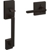 image:imageSchlage FE285 CEN 622 LAT Century Front Entry Handleset with Latitude Lever Lower Half Grip Matte BlackAged Bronze