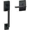 image:imageSchlage FE285 CEN 622 LAT Century Front Entry Handleset with Latitude Lever Lower Half Grip Matte BlackAged Bronze
