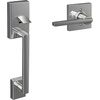 image:imageSchlage FE285 CEN 622 LAT Century Front Entry Handleset with Latitude Lever Lower Half Grip Matte BlackBright Chrome