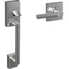 image:imageSchlage FE285 CEN 622 LAT Century Front Entry Handleset with Latitude Lever Lower Half Grip Matte BlackBright Chrome