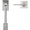 image:imageSchlage FE285 CEN 622 LAT Century Front Entry Handleset with Latitude Lever Lower Half Grip Matte BlackBright Chrome