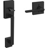 image:imageSchlage FE285 CEN 622 LAT Century Front Entry Handleset with Latitude Lever Lower Half Grip Matte BlackMatte Black