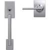 image:imageSchlage FE285 CEN 622 LAT Century Front Entry Handleset with Latitude Lever Lower Half Grip Matte BlackSatin Chrome