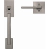 image:imageSchlage FE285 CEN 622 LAT Century Front Entry Handleset with Latitude Lever Lower Half Grip Matte BlackSatin Nickel