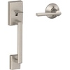image:imageSchlage FE285 CEN 622 LAT Century Front Entry Handleset with Latitude Lever Lower Half Grip Matte BlackSatin Nickel