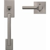 image:imageSchlage FE285 CEN 622 LAT Century Front Entry Handleset with Latitude Lever Lower Half Grip Matte BlackSatin Nickel
