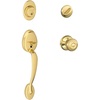 image:imagePlymouth Single Cylinder Handleset and Georgian Knob Bright Brass F60 PLY 505 GEO 605Bright Brass
