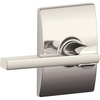 image:imageSchlage F10 LAT 622 CEN Latitude Door Lever with Century Trim Hall amp Closet Passage Lock Matte BlackPolished Nickel