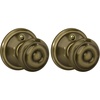 image:imageSchlage F40 GEO 622 ADD Georgian Door Knob with Addison Trim Bed amp Bath Privacy Lock Matte BlackLatn antiguo