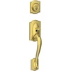 image:imageSchlage F58 CAM 608 Camelot Exterior Entrance Handleset Single Cylinder Satin Brass Exterior Half Only
