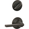 image:imageSchlage F59 LAT 619 Latitude Interior Lever with Deadbolt Satin Nickel Interior Half OnlyAged Bronze