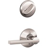 image:imageSchlage F59 LAT 619 Latitude Interior Lever with Deadbolt Satin Nickel Interior Half OnlyBright Chrome