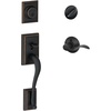 image:imageSchlage F60 ADD 622 GEO Addison Front Entry Handleset with Georgian Knob Deadbolt Keyed 1 Side Matte BlackAged Bronze