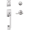 image:imageSchlage F60 CEN 622 LAT CEN Century Front Entry Handleset with Latitude Lever Alloy steel Deadbolt Keyed 1 Side Matte BlackBright Chrome