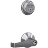 image:imageSchlage FB50 CSV ELA 626 Single Cylinder Deadbolt and Keyed Entry Elan Lever Satin Chrome