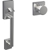 image:imageSchlage FE285 CEN 622 LAT Century Front Entry Handleset with Latitude Lever Lower Half Grip Matte BlackBright Chrome