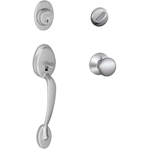 image:imagePlymouth Single Cylinder Handleset and Plymouth Knob Satin Chrome F60 PLY 626