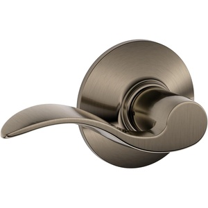 image:imageSchlage F10 ACC 622 Accent Door Lever Hall amp Closet Passage Lock Matte BlackAntique Pewter