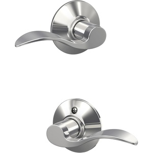 image:imageSchlage F10 ACC 622 Accent Door Lever Hall amp Closet Passage Lock Matte BlackBright Chrome
