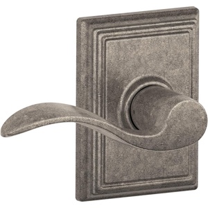 image:imageSchlage F10 ACC 622 Accent Door Lever Hall amp Closet Passage Lock Matte BlackDistressed Nickel