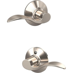 image:imageSchlage F10 ACC 622 Accent Door Lever Hall amp Closet Passage Lock Matte BlackPolished Nickel