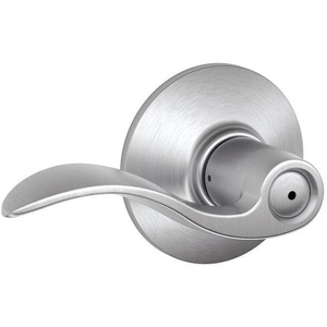 image:imageSchlage F10 ACC 622 Accent Door Lever Hall amp Closet Passage Lock Matte BlackSatin Chrome