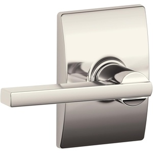 image:imageSchlage F10 LAT 622 CEN Latitude Door Lever with Century Trim Hall amp Closet Passage Lock Matte BlackPolished Nickel