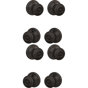 image:imageSchlage F40 GEO 622 ADD Georgian Door Knob with Addison Trim Bed amp Bath Privacy Lock Matte BlackAged Bronze