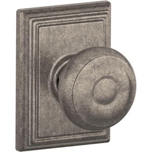 image:imageSchlage F40 GEO 622 ADD Georgian Door Knob with Addison Trim Bed amp Bath Privacy Lock Matte BlackDistressed Nickel