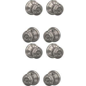 image:imageSchlage F40 GEO 622 ADD Georgian Door Knob with Addison Trim Bed amp Bath Privacy Lock Matte BlackSatin Nickel