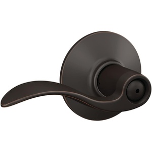 image:imageSchlage F40 V ACC 716 Accent Door Lever Bed amp Bath Privacy Lock Aged Bronze