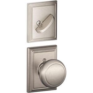 image:imageSchlage F59 AND 619 ADD Addison Collection Andover Handleset Interior Knob Satin Nickel Interior Half Only