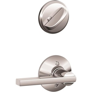 image:imageSchlage F59 LAT 619 Latitude Interior Lever with Deadbolt Satin Nickel Interior Half OnlyBright Chrome