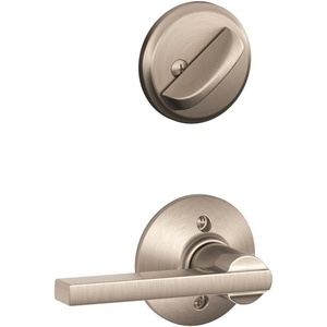 image:imageSchlage F59 LAT 619 Latitude Interior Lever with Deadbolt Satin Nickel Interior Half OnlySatin Nickel
