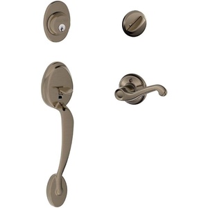 image:imageSchlage Lock Company F60 PLY 620 FLA LH IngersollRand Plymouth Handleset with Flair Interior Lever Left Hand Antique Pewter