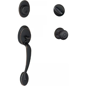 image:imageSchlage Lock Company F60PLY619ORB Plymouth Door Handle Set with Orbit Interior Satin NickelAged Bronze