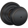 image:imageSCHLAGE Andover Passage Knob Andover Rose Satin Nickel 28 x 28 x 24 inches  FA10AND619F10AND619ANDAged Bronze