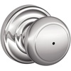 image:imageSCHLAGE Andover Passage Knob Andover Rose Satin Nickel 28 x 28 x 24 inches  FA10AND619F10AND619ANDBright Chrome