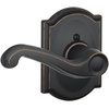 image:imageSCHLAGE F51A FLA 608 Flair Lever Keyed Entry Lock Satin BrassAged Bronze