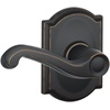 image:imageSCHLAGE F51A FLA 608 Flair Lever Keyed Entry Lock Satin BrassAged Bronze