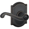 image:imageSCHLAGE F51A FLA 608 Flair Lever Keyed Entry Lock Satin BrassAged Bronze