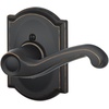 image:imageSCHLAGE F51A FLA 608 Flair Lever Keyed Entry Lock Satin BrassAged Bronze