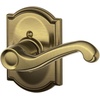 image:imageSCHLAGE F51A FLA 608 Flair Lever Keyed Entry Lock Satin BrassAntique Brass