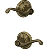image:imageSCHLAGE F51A FLA 608 Flair Lever Keyed Entry Lock Satin BrassAntique Brass