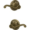 image:imageSCHLAGE F51A FLA 608 Flair Lever Keyed Entry Lock Satin BrassAntique Brass