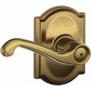image:imageSCHLAGE F51A FLA 608 Flair Lever Keyed Entry Lock Satin BrassAntique Brass