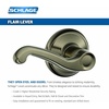 image:imageSCHLAGE F51A FLA 608 Flair Lever Keyed Entry Lock Satin BrassAntique Pewter