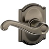 image:imageSCHLAGE F51A FLA 608 Flair Lever Keyed Entry Lock Satin BrassAntique Pewter